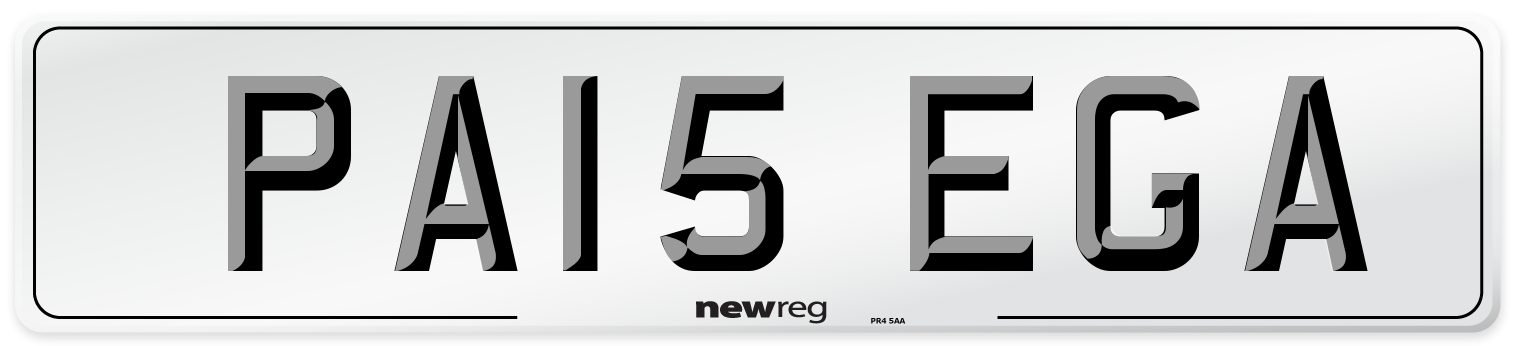 PA15 EGA Number Plate from New Reg